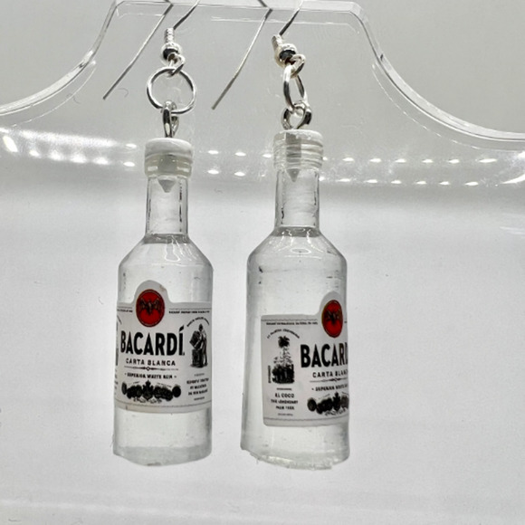 Bacardi Earrings - Alcohol Earrings - Party Earrings - New Years Eve Earrings - Picture 5 of 9